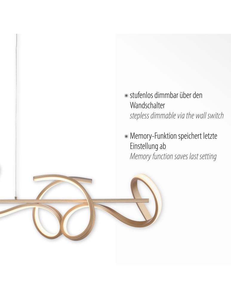 Paul Neuhaus Curls Lampa Wisząca Matowy Mosiądz 19033-60