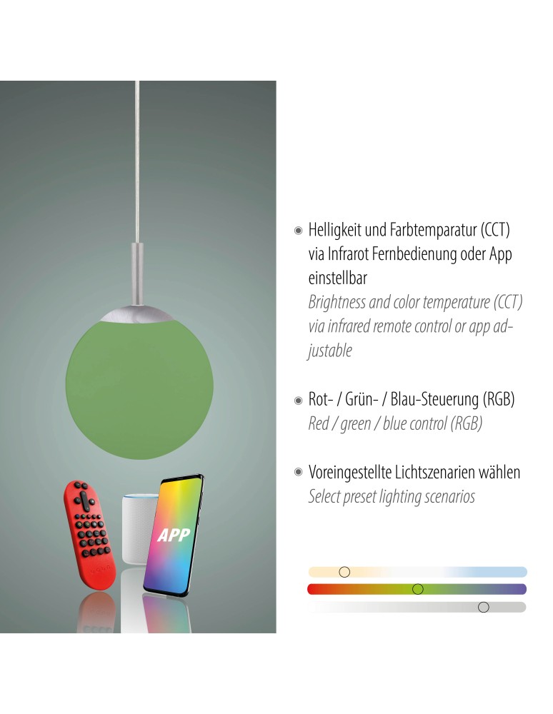 Paul Neuhaus Lolasmart-Bolo Lampa Wisząca Srebrny 22072-55