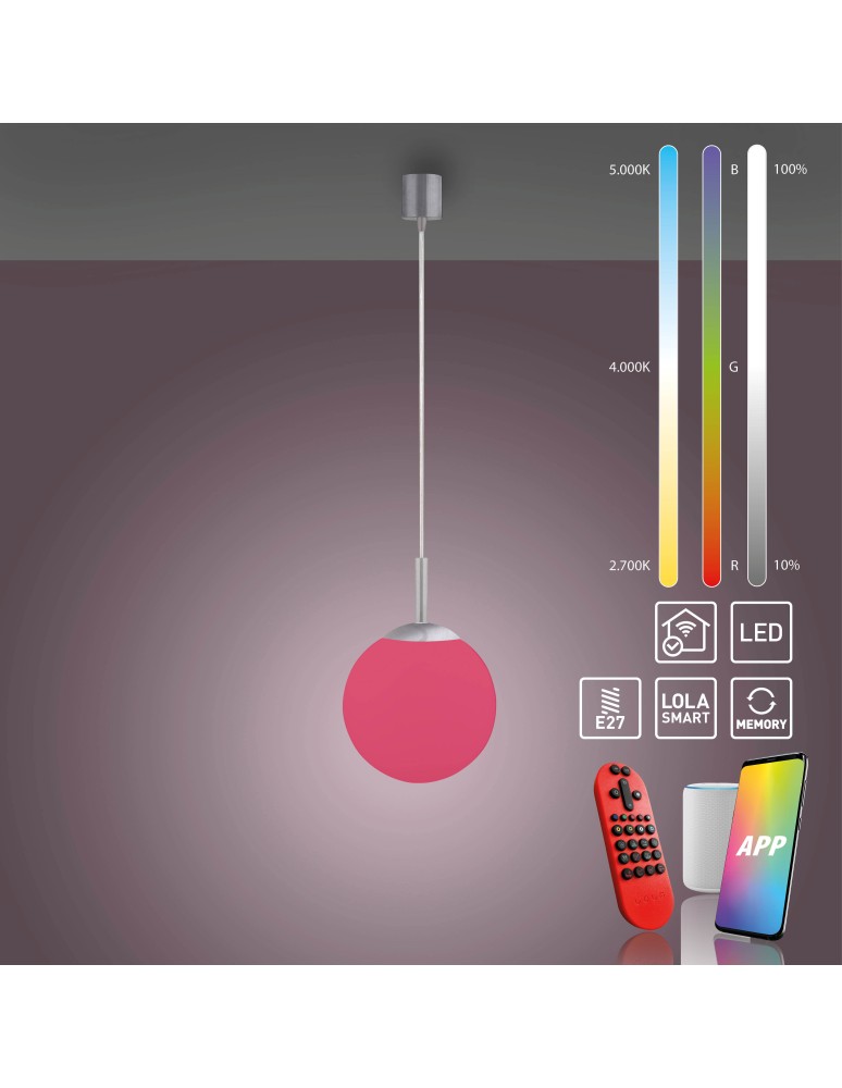 Paul Neuhaus Lolasmart-Bolo Lampa Wisząca Srebrny 22072-55