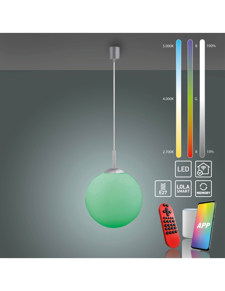 Paul Neuhaus Lolasmart-Bolo Lampa Wisząca Srebrny 22073-55