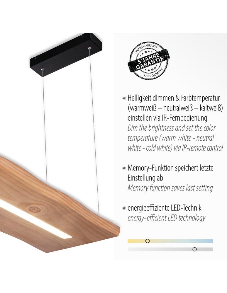 Paul Neuhaus Palma Lampa Wisząca Drewno/Czarny 2625-79