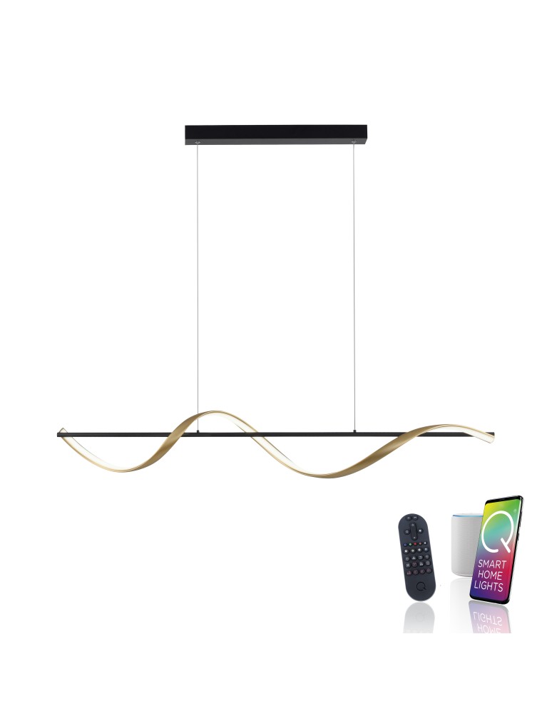 Paul Neuhaus Q-Swing Lampa Wisząca Matowy Mosiądz/Antracyt 2385-13