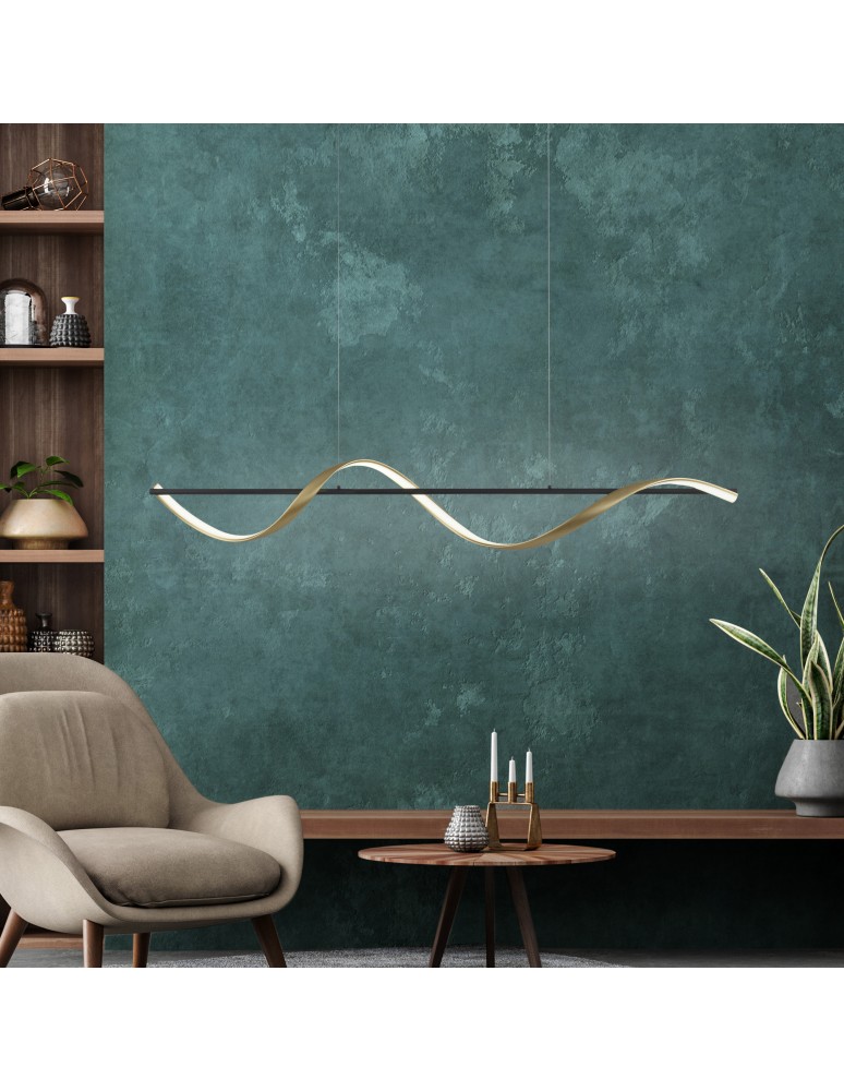 Paul Neuhaus Q-Swing Lampa Wisząca Matowy Mosiądz/Antracyt 2385-13