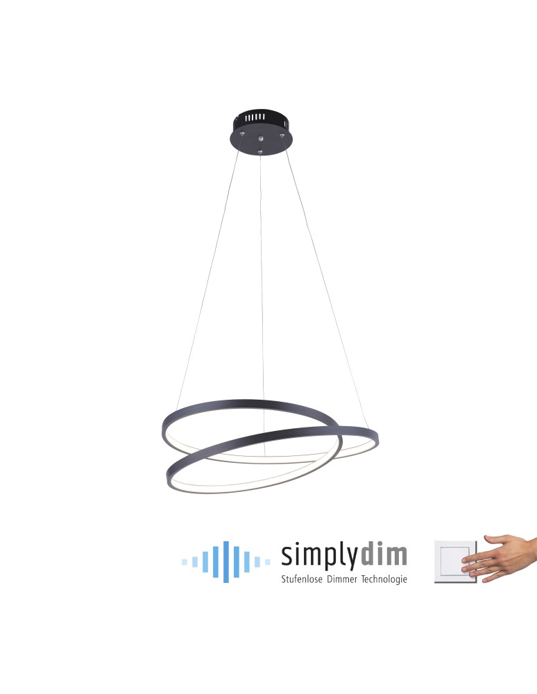 Paul Neuhaus Roman Lampa Wisząca Czarny 2472-18