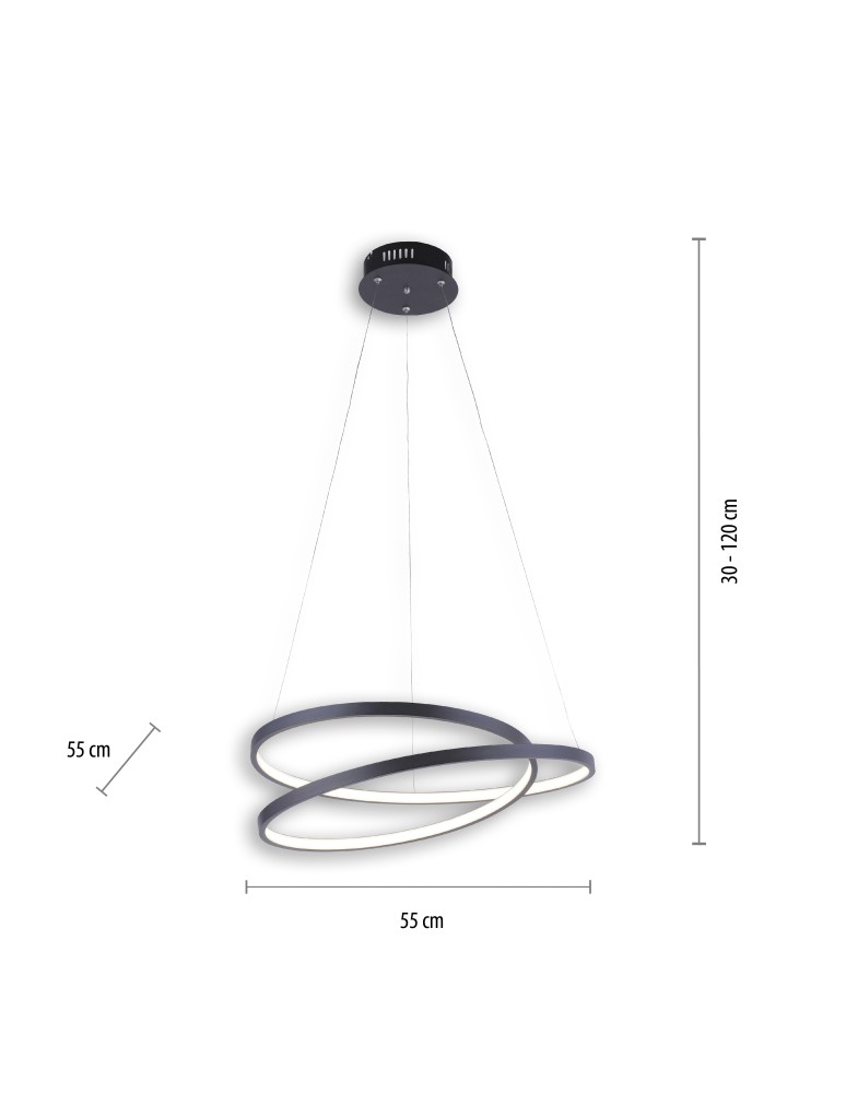Paul Neuhaus Roman Lampa Wisząca Czarny 2472-18