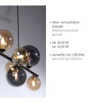 Paul Neuhaus Popsicle Lampa Wisząca Smoky/Bursztyn 2583-18