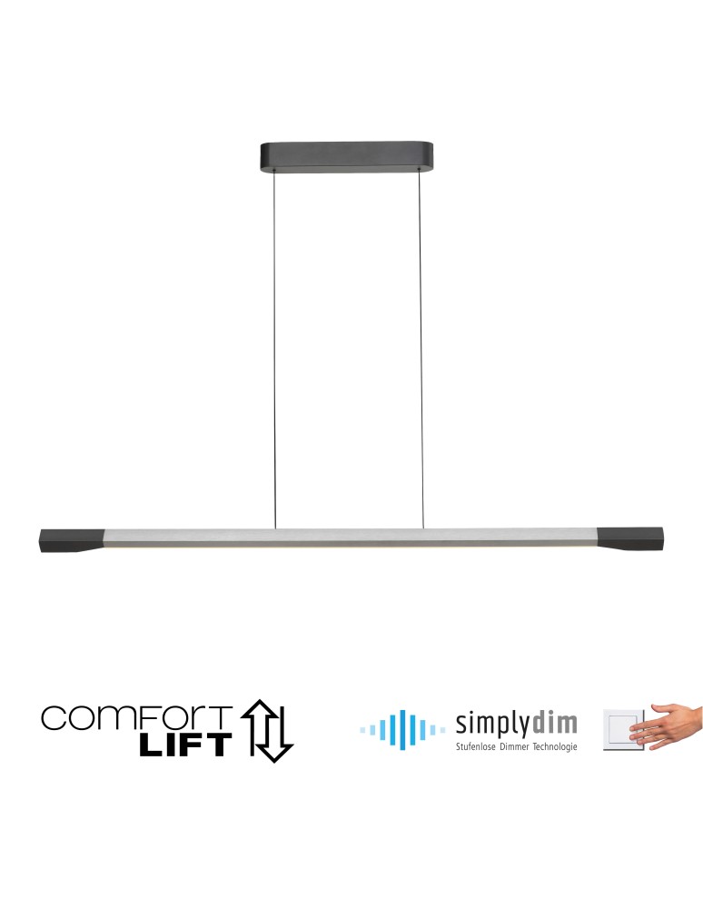 Paul Neuhaus Hoop Lampa Wisząca Aluminium/Antracyt 2732-33