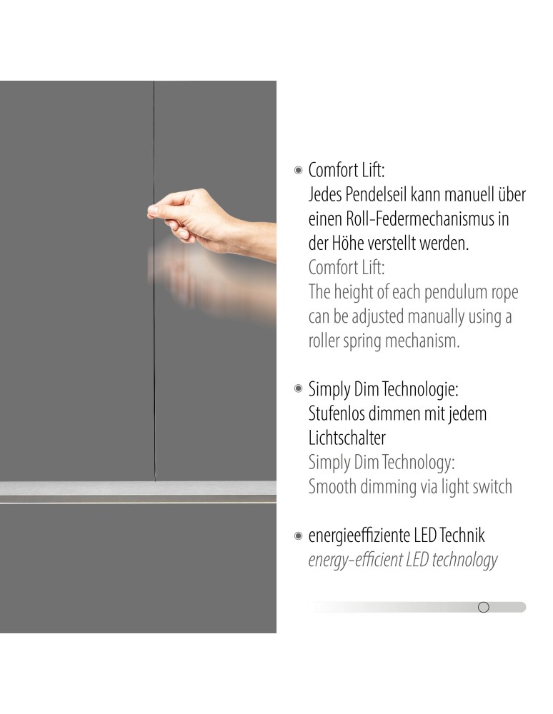 Paul Neuhaus Hoop Lampa Wisząca Aluminium/Antracyt 2732-33