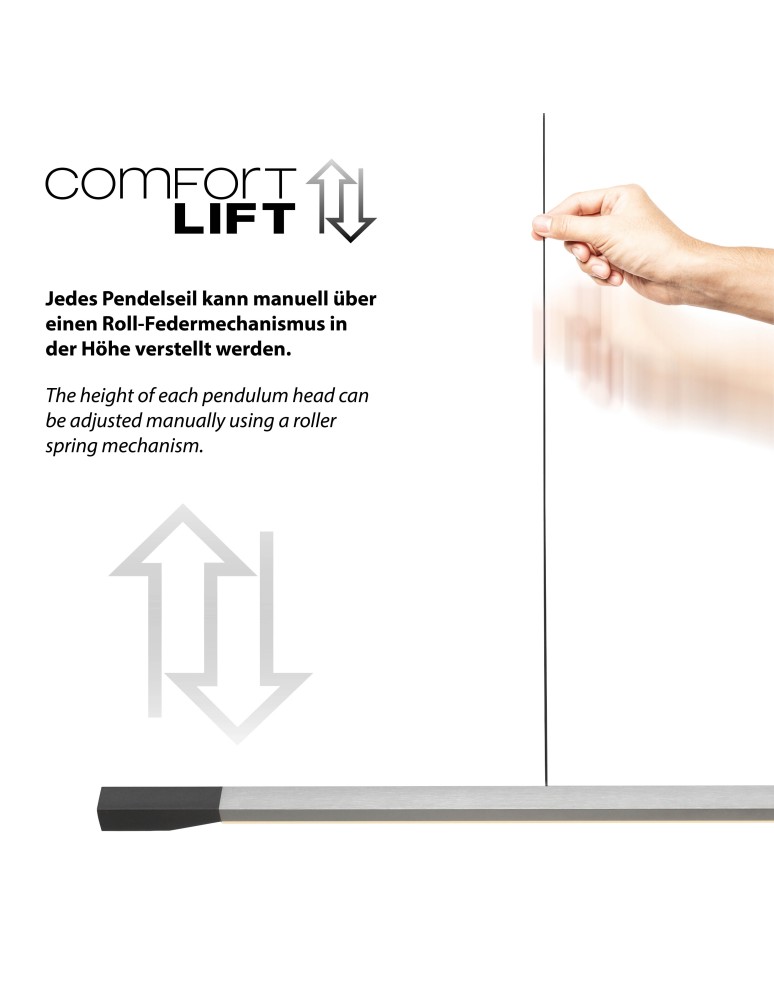 Paul Neuhaus Hoop Lampa Wisząca Aluminium/Antracyt 2732-33