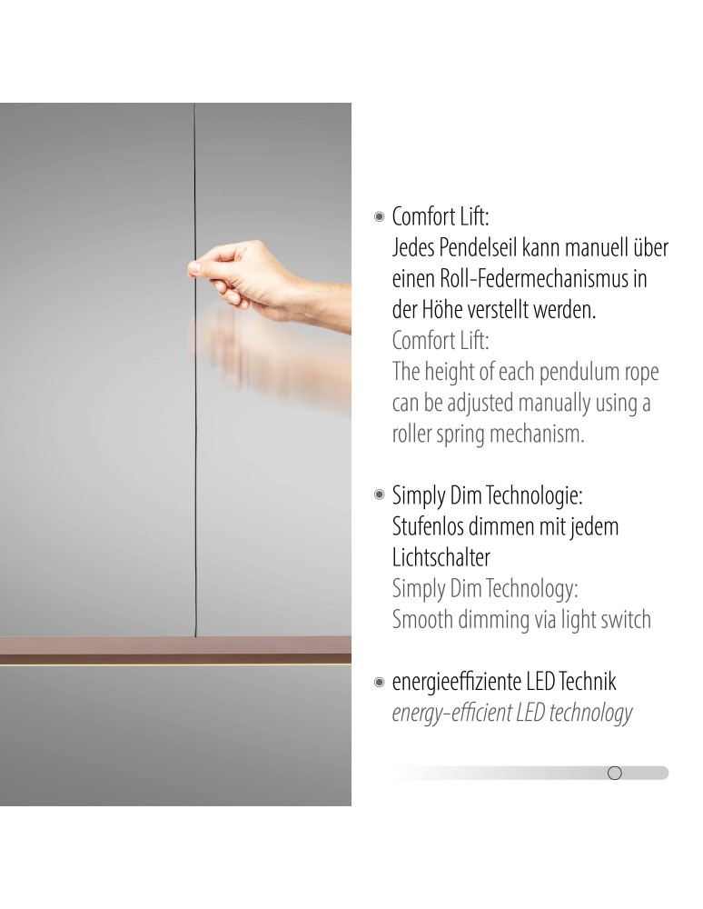 Paul Neuhaus Hoop Lampa Wisząca Kawowy 2732-36