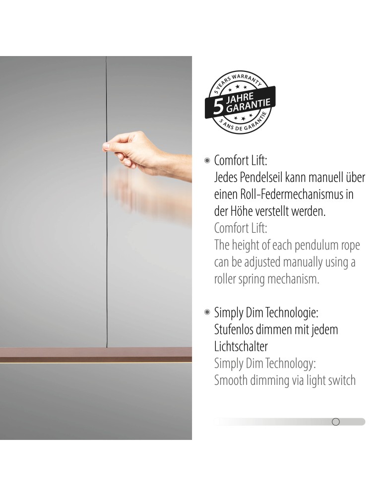 Paul Neuhaus Hoop Lampa Wisząca Kawowy 2732-36