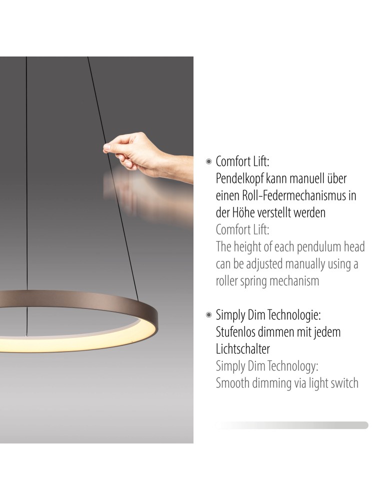 Paul Neuhaus Hoop Lampa Wisząca Kawowy 2851-36