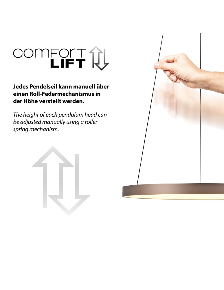 Paul Neuhaus Hoop Lampa Wisząca Kawowy 2851-36