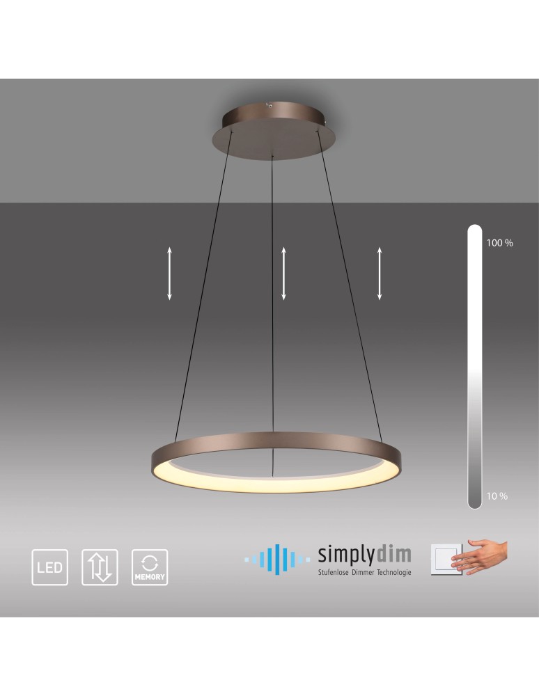 Paul Neuhaus Hoop Lampa Wisząca Kawowy 2851-36