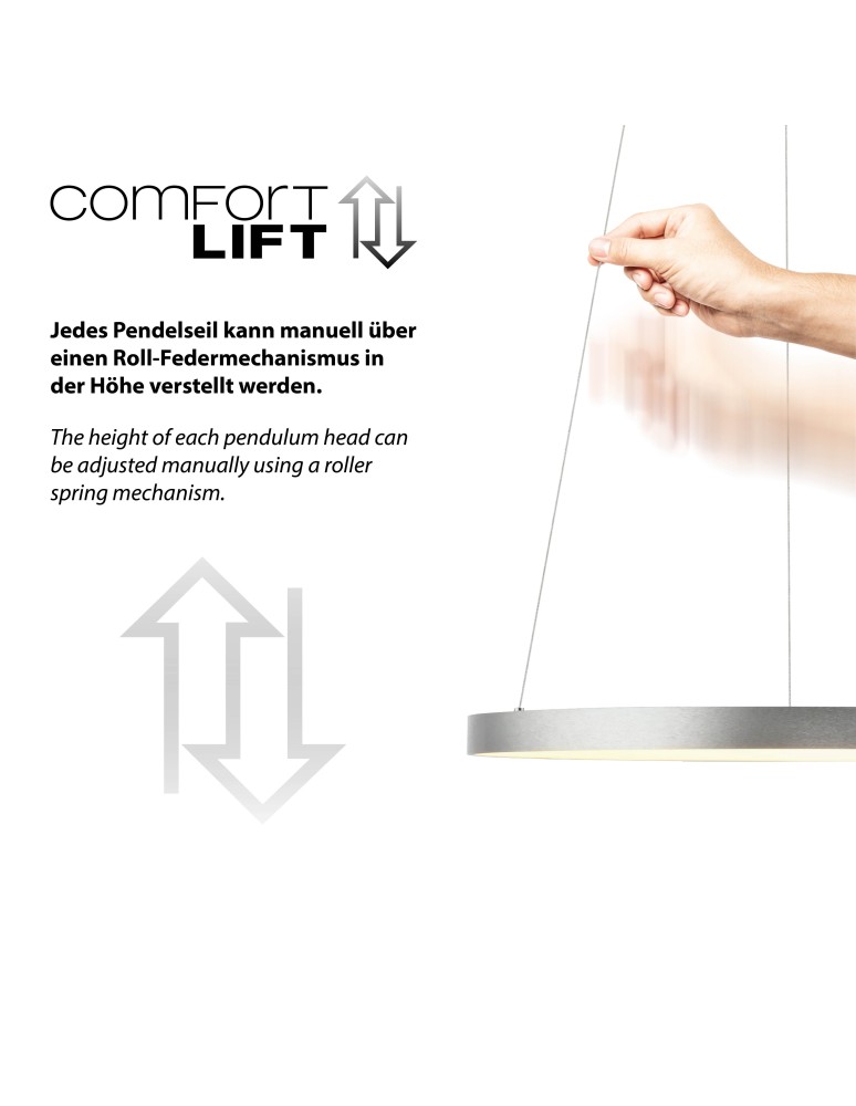 Paul Neuhaus Hoop Lampa Wisząca Aluminium 2851-95