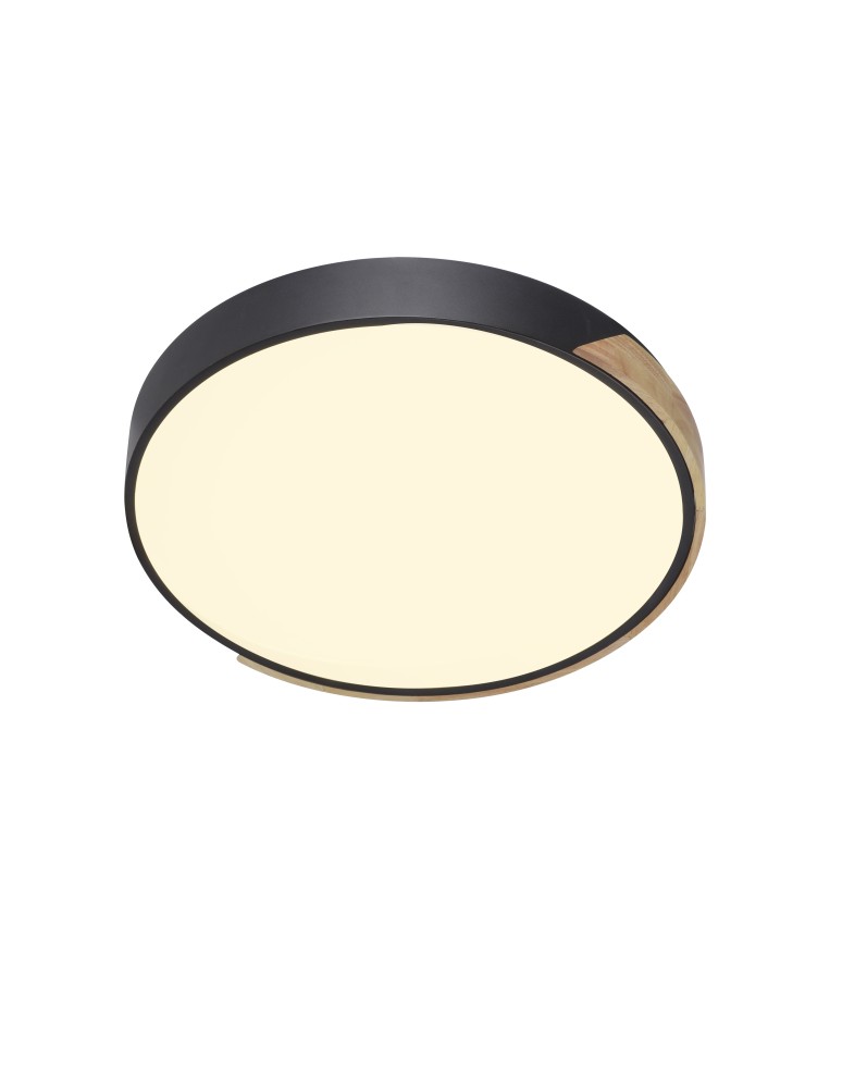 Paul Neuhaus Q-Bila Lampa Sufitowa Czarny/Drewno 6071-18