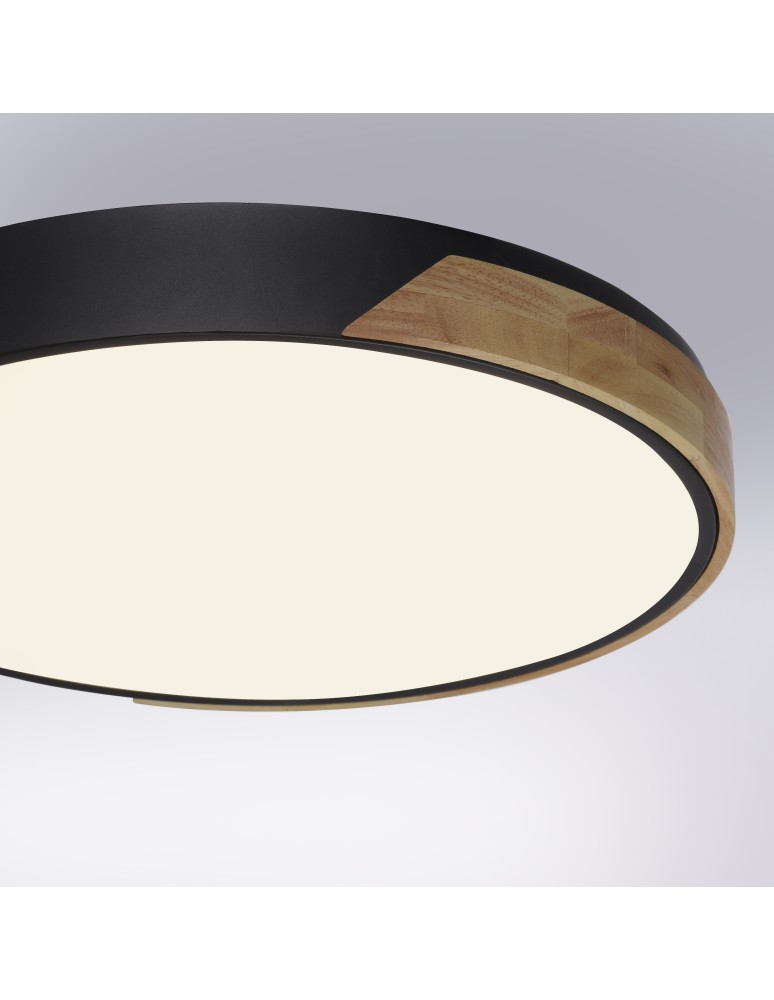 Paul Neuhaus Q-Bila Lampa Sufitowa Czarny/Drewno 6071-18