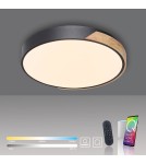 Paul Neuhaus Q-Bila Lampa Sufitowa Czarny/Drewno 6071-18