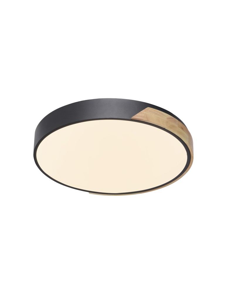Paul Neuhaus Q-Bila Lampa Sufitowa Czarny/Drewno 6071-18