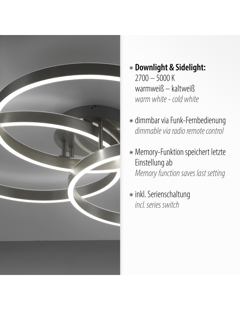 Paul Neuhaus Paan Lampa Sufitowa Srebrny 6233-55