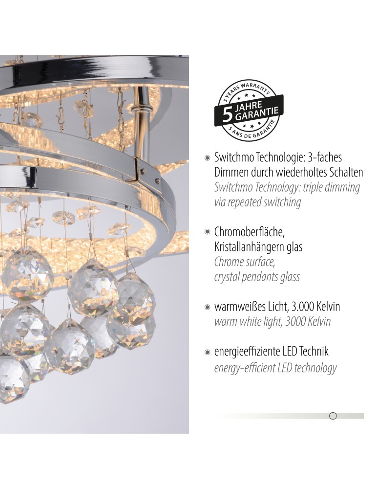 Paul Neuhaus Rotazo Lampa Sufitowa Chrom 6267-17