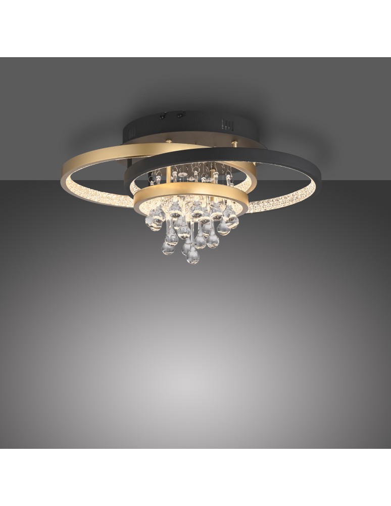 Paul Neuhaus Rotazo Lampa Sufitowa Czarny/Mosiądz 6267-68