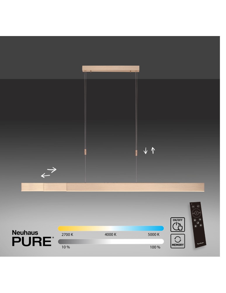 Paul Neuhaus Pure-Moto Lampa Wisząca Matowy Mosiądz 2525-60