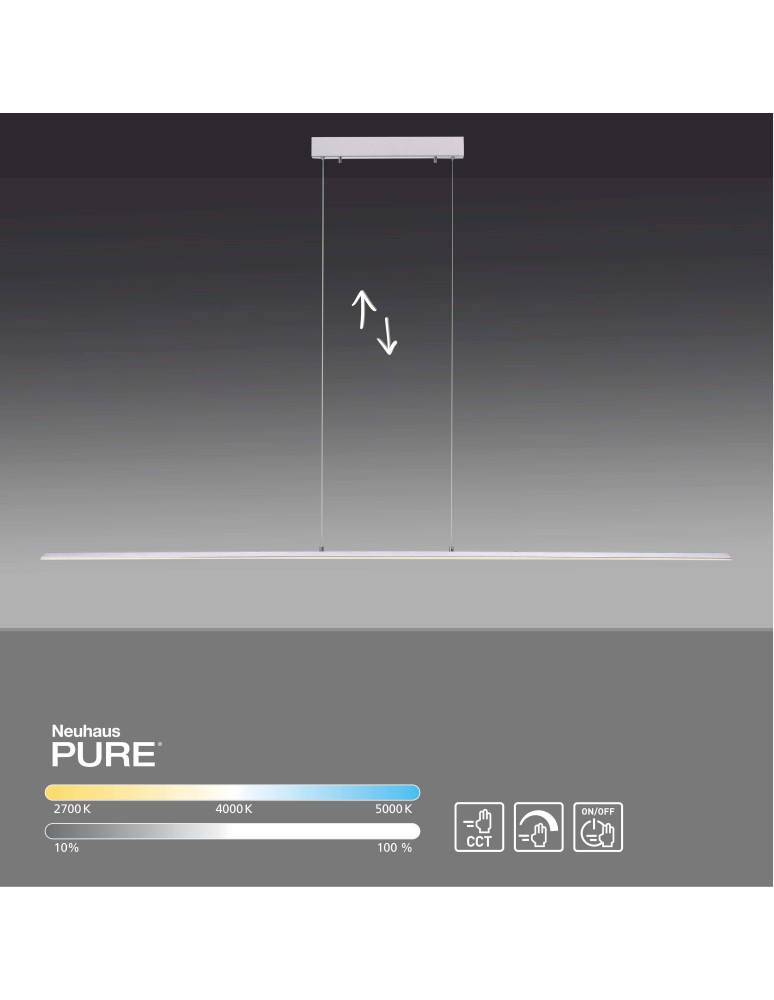 Paul Neuhaus Pure Lite Lampa Wisząca Srebrny 8377-55