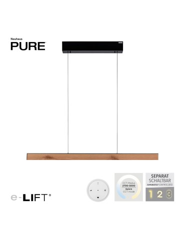 Paul Neuhaus Pure E-Motion Lampa Wisząca Czarny/Drewno 2570-79 - product 2