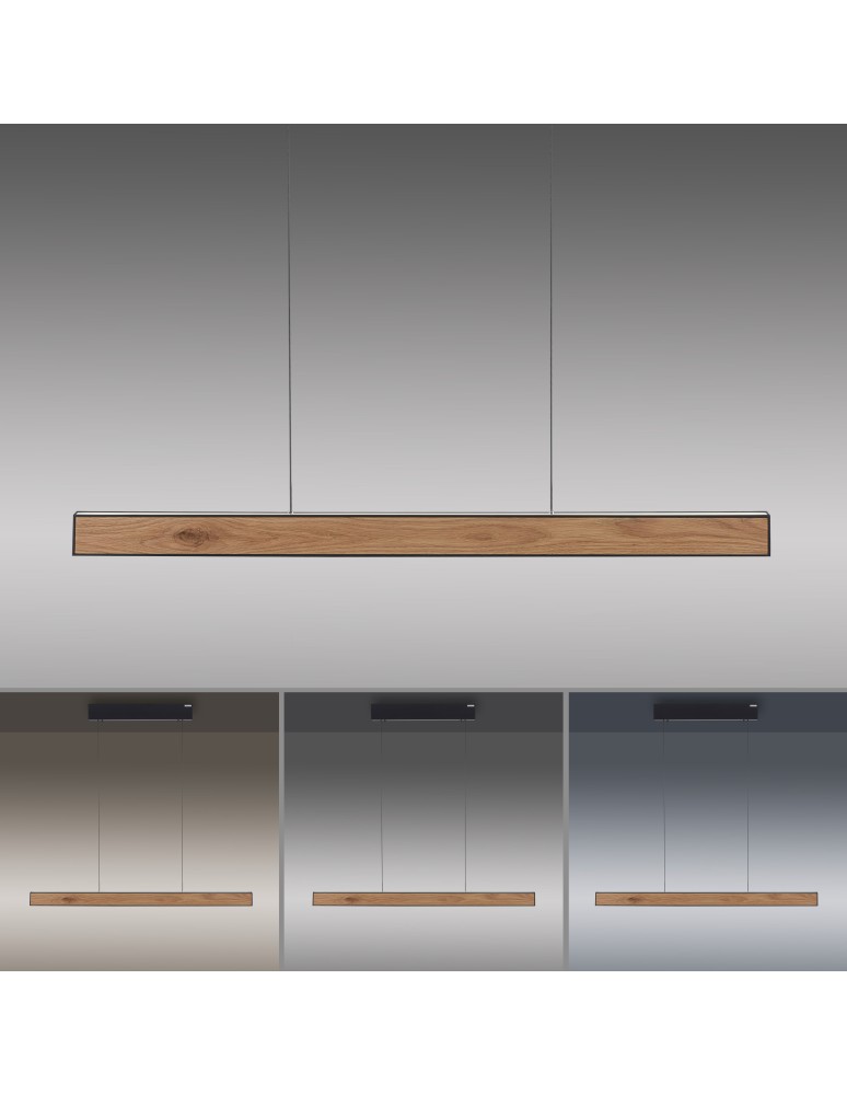Paul Neuhaus Pure E-Motion Lampa Wisząca Czarny/Drewno 2570-79