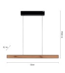 Paul Neuhaus Pure E-Motion Lampa Wisząca Czarny/Drewno 2570-79