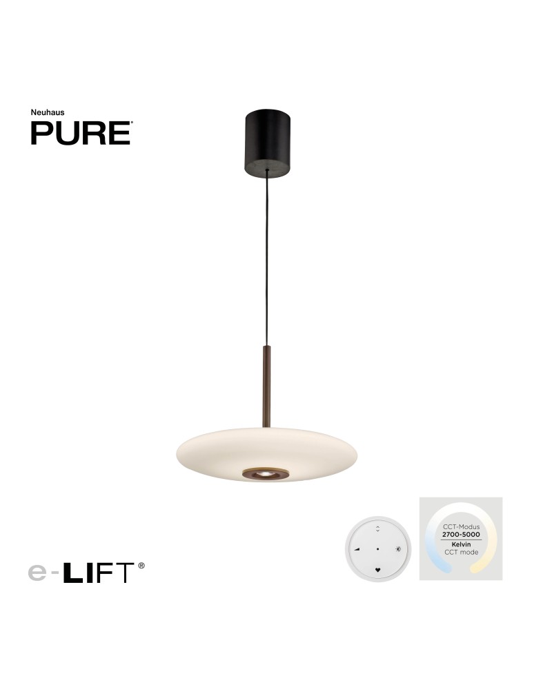 Paul Neuhaus Pure E-Vitrum Lampa Wisząca Ciemnobrązowy 2084-34