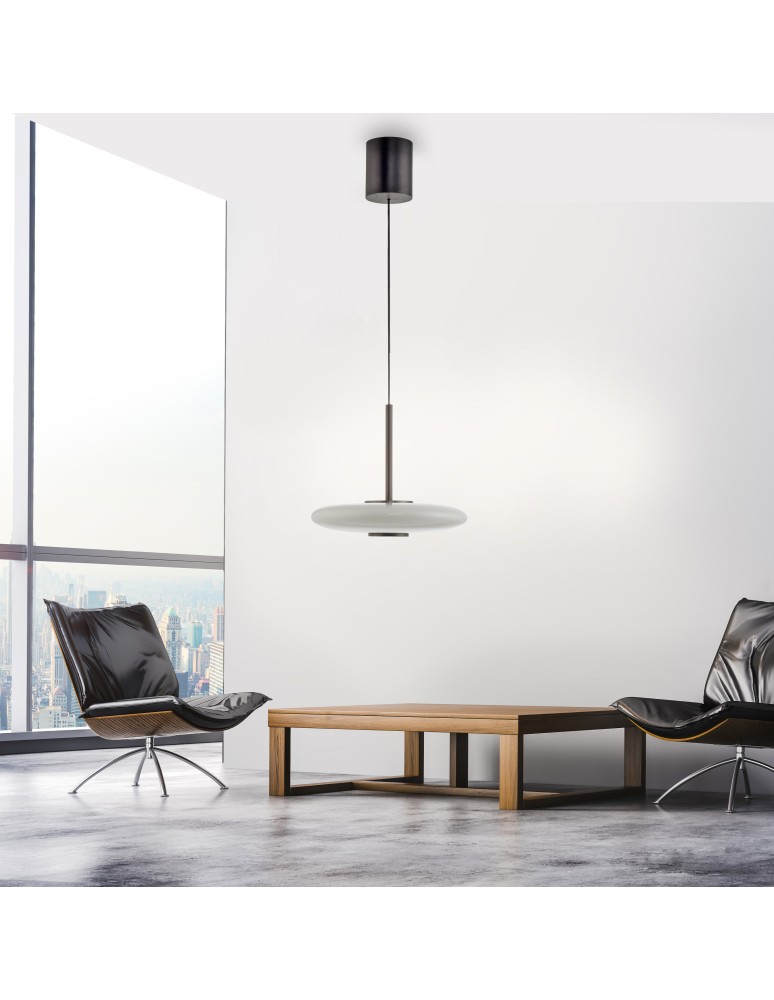 Paul Neuhaus Pure E-Vitrum Lampa Wisząca Ciemnobrązowy 2084-34