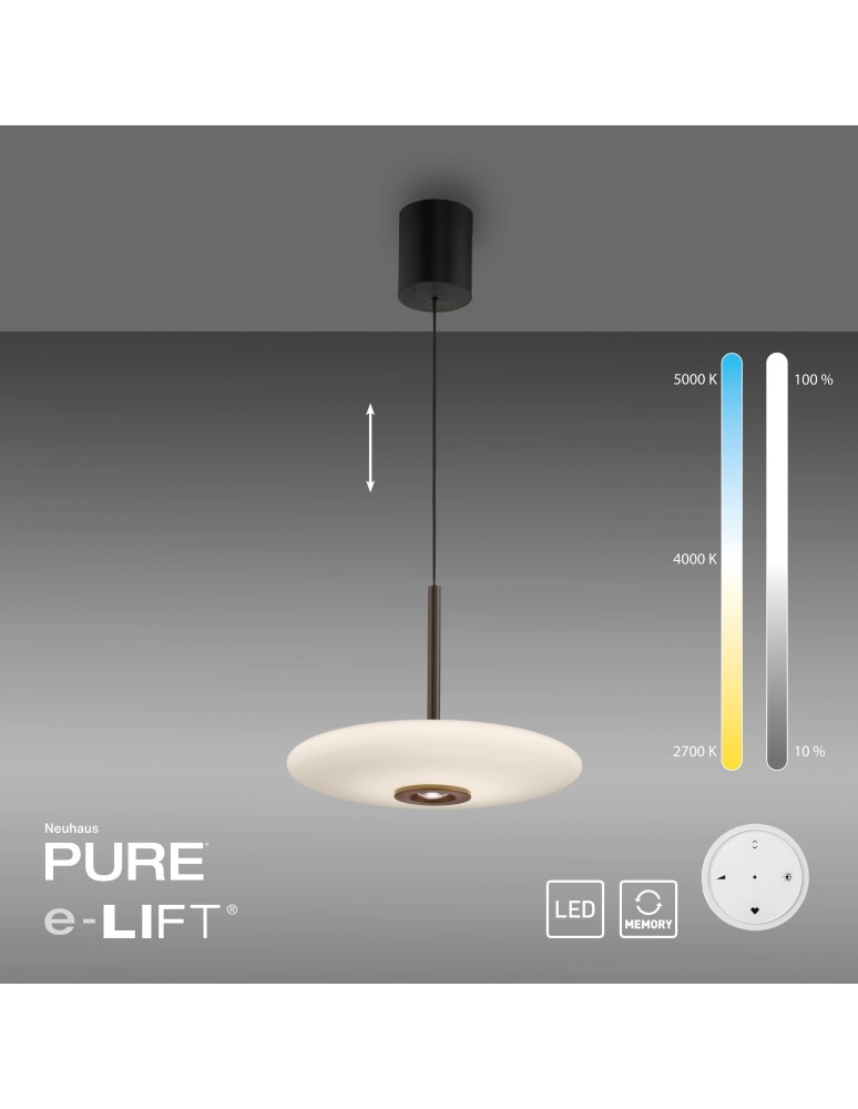 Paul Neuhaus Pure E-Vitrum Lampa Wisząca Ciemnobrązowy 2084-34