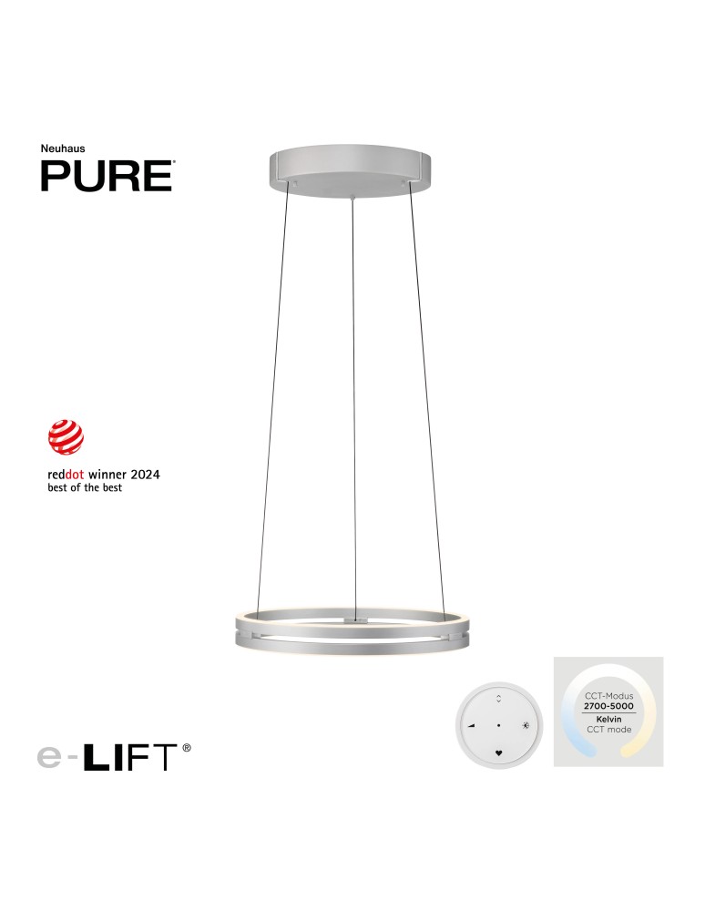 Paul Neuhaus Pure E-Loop Lampa Wisząca Aluminium 2550-95