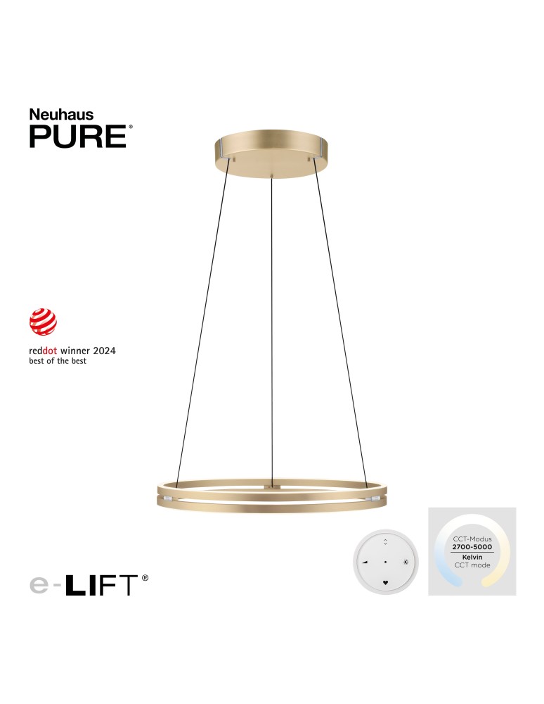 Paul Neuhaus Pure E-Loop Lampa Wisząca Matowy Mosiądz 2551-60