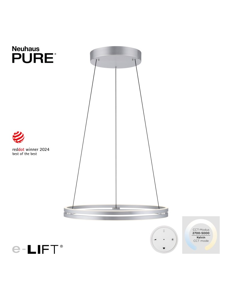Paul Neuhaus Pure E-Loop Lampa Wisząca Aluminium 2551-95