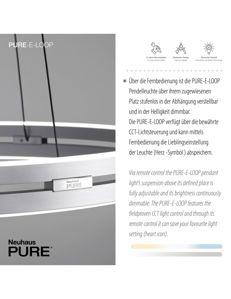 Paul Neuhaus Pure E-Loop Lampa Wisząca Aluminium 2551-95