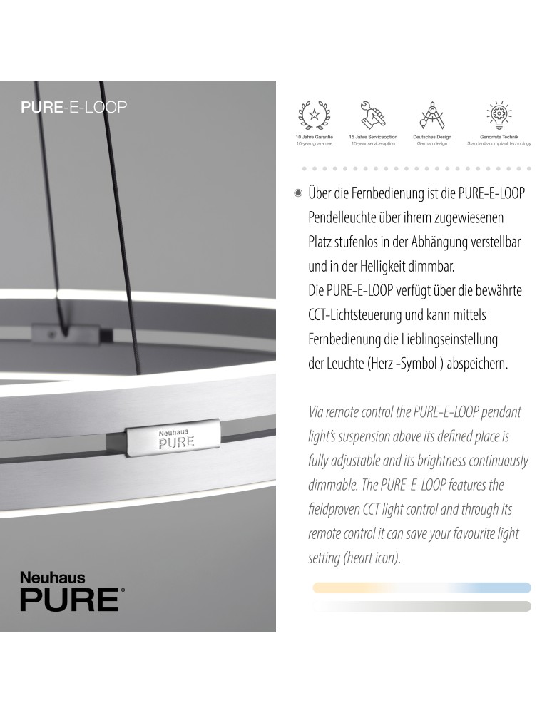 Paul Neuhaus Pure E-Loop Lampa Wisząca Aluminium 2551-95