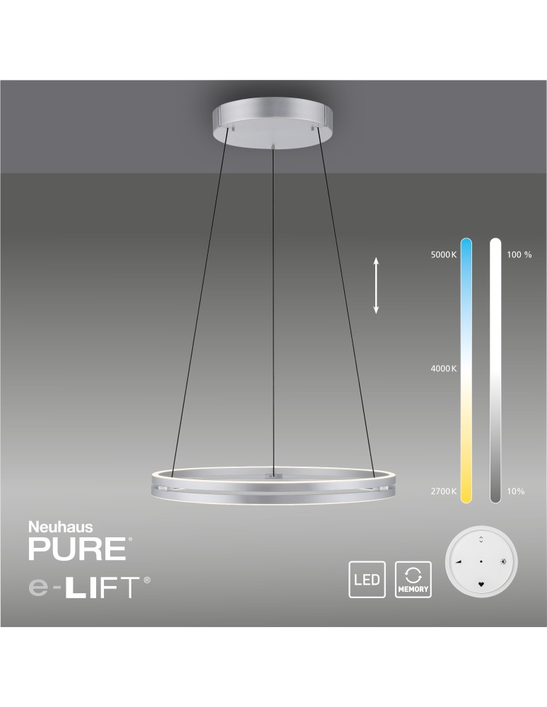 Paul Neuhaus Pure E-Loop Lampa Wisząca Aluminium 2551-95