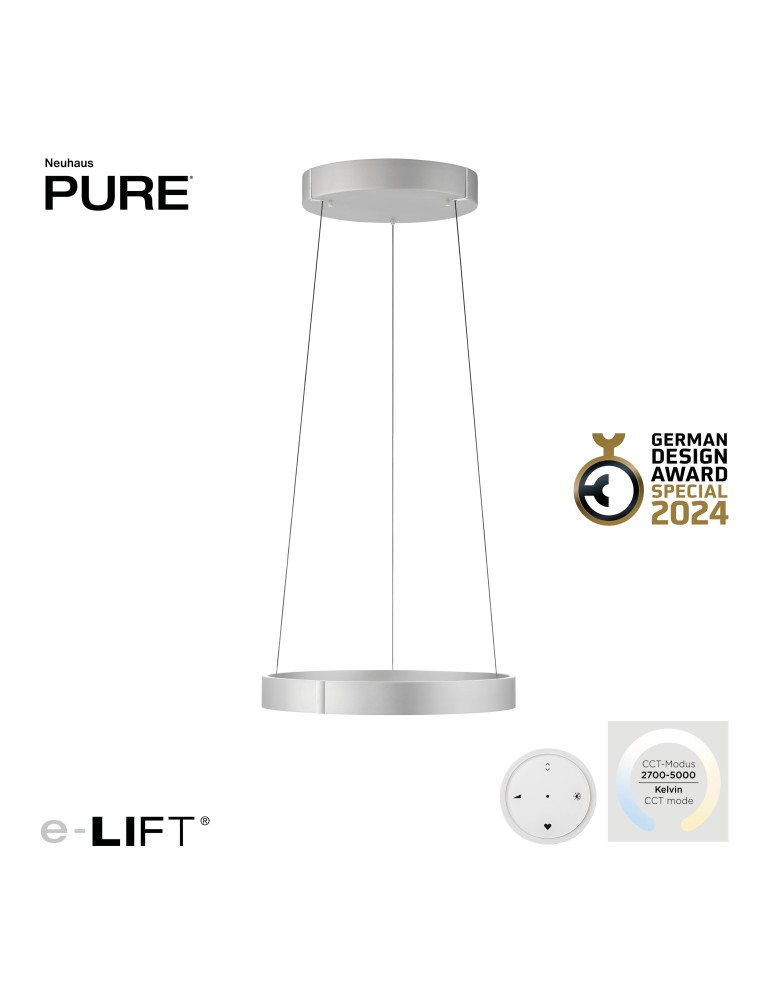 Paul Neuhaus Pure E-Clipse Lampa Wisząca Aluminium 2560-95