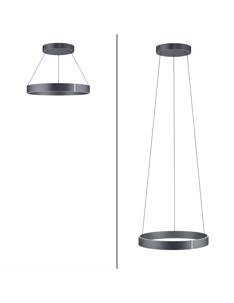 Paul Neuhaus Pure E-Clipse Lampa Wisząca Szary 2561-15