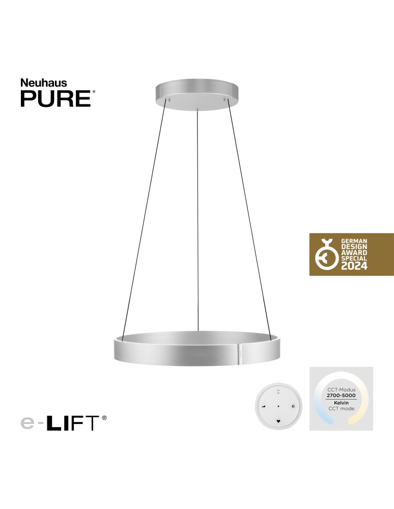 Paul Neuhaus Pure E-Clipse Lampa Wisząca Aluminium 2561-95