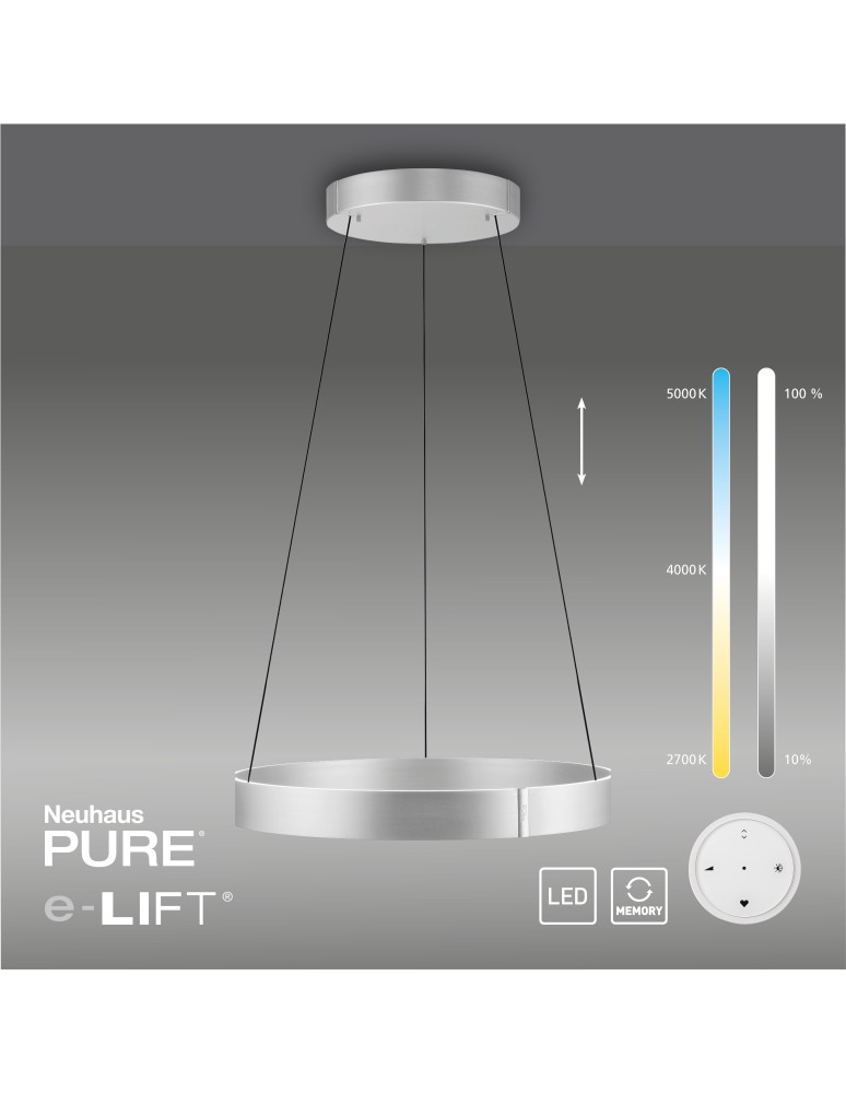 Paul Neuhaus Pure E-Clipse Lampa Wisząca Aluminium 2561-95