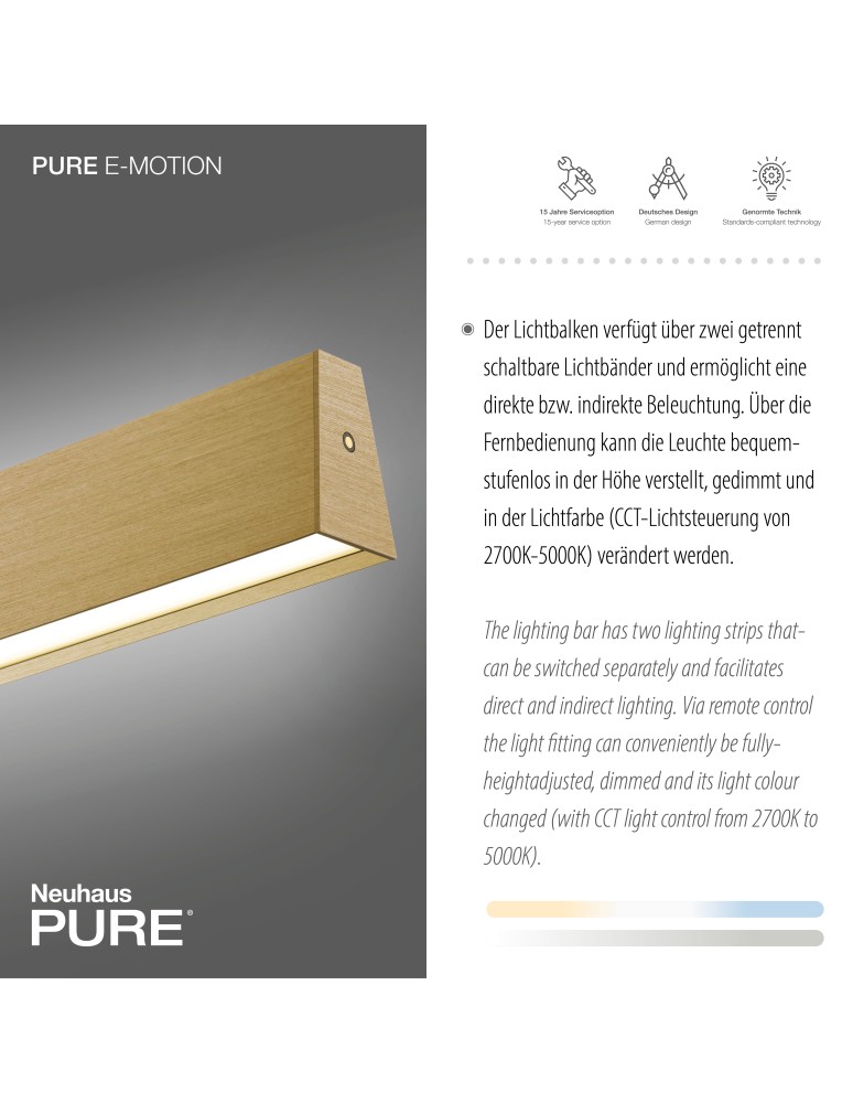 Paul Neuhaus Pure E-Motion Lampa Wisząca Matowy Mosiądz 2570-60