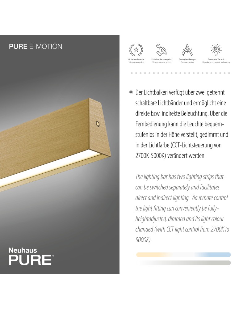 Paul Neuhaus Pure E-Motion Lampa Wisząca Matowy Mosiądz 2570-60