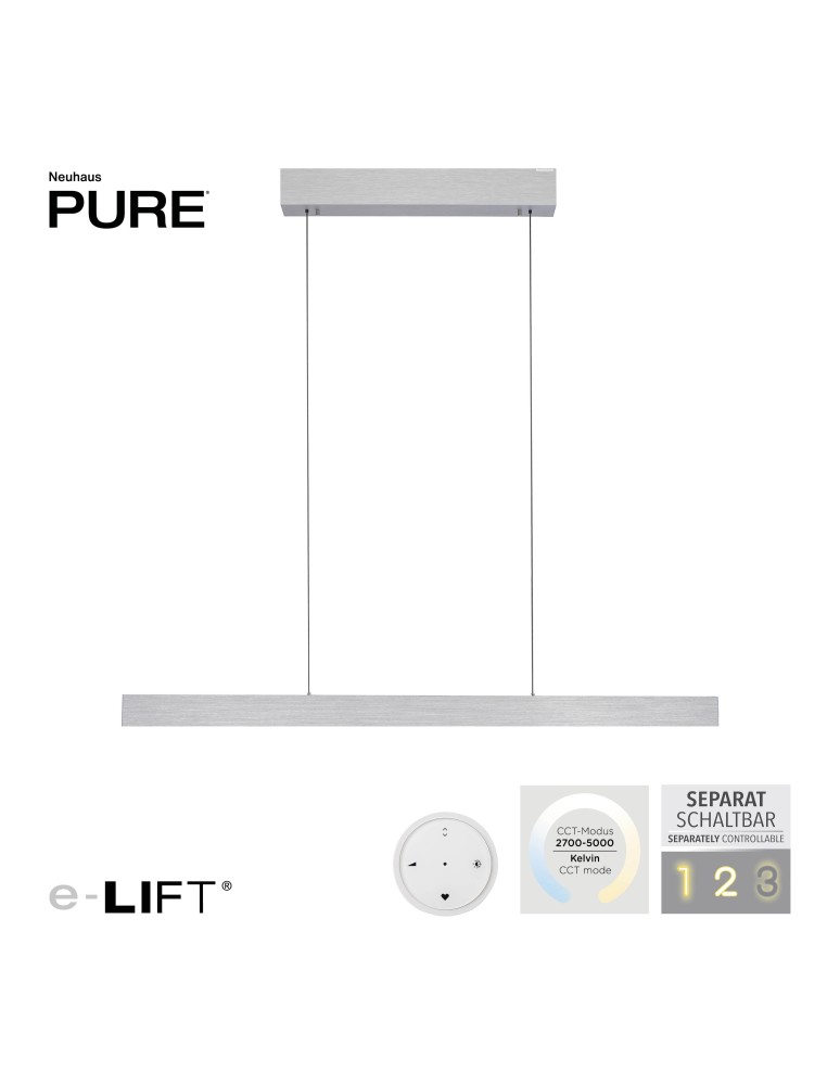Paul Neuhaus Pure E-Motion Lampa Wisząca Aluminium 2570-95