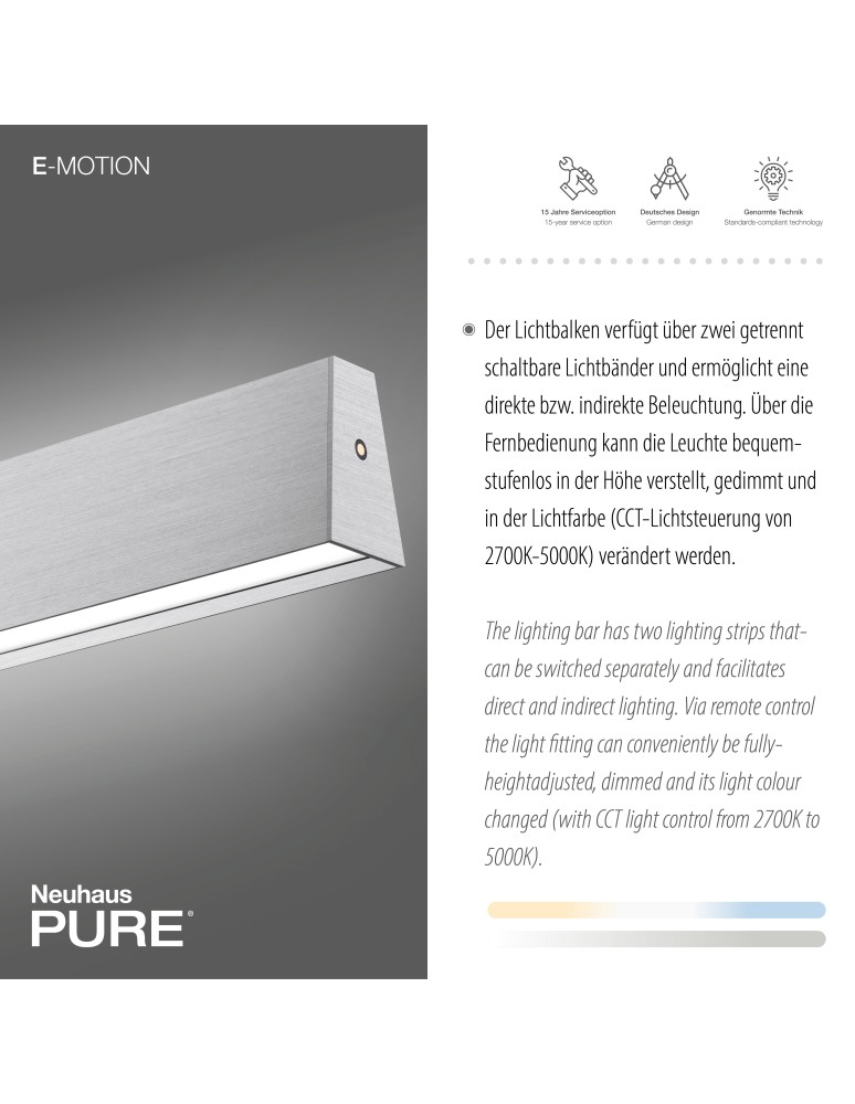 Paul Neuhaus Pure E-Motion Lampa Wisząca Aluminium 2570-95