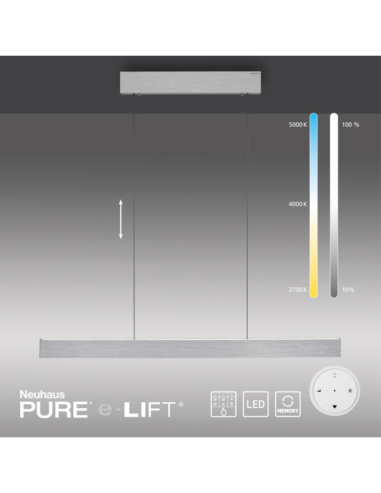 Paul Neuhaus Pure E-Motion Lampa Wisząca Aluminium 2570-95