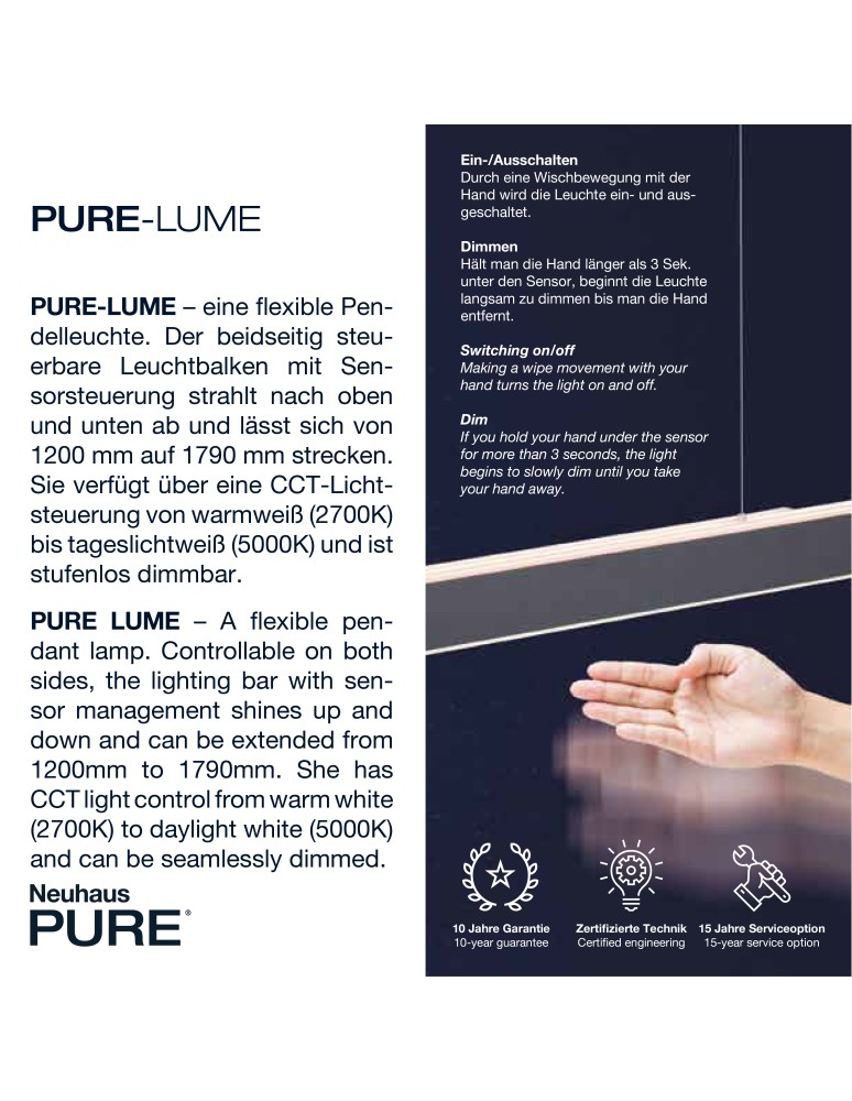Paul Neuhaus Pure Lume Lampa Wisząca Aluminium 2738-95